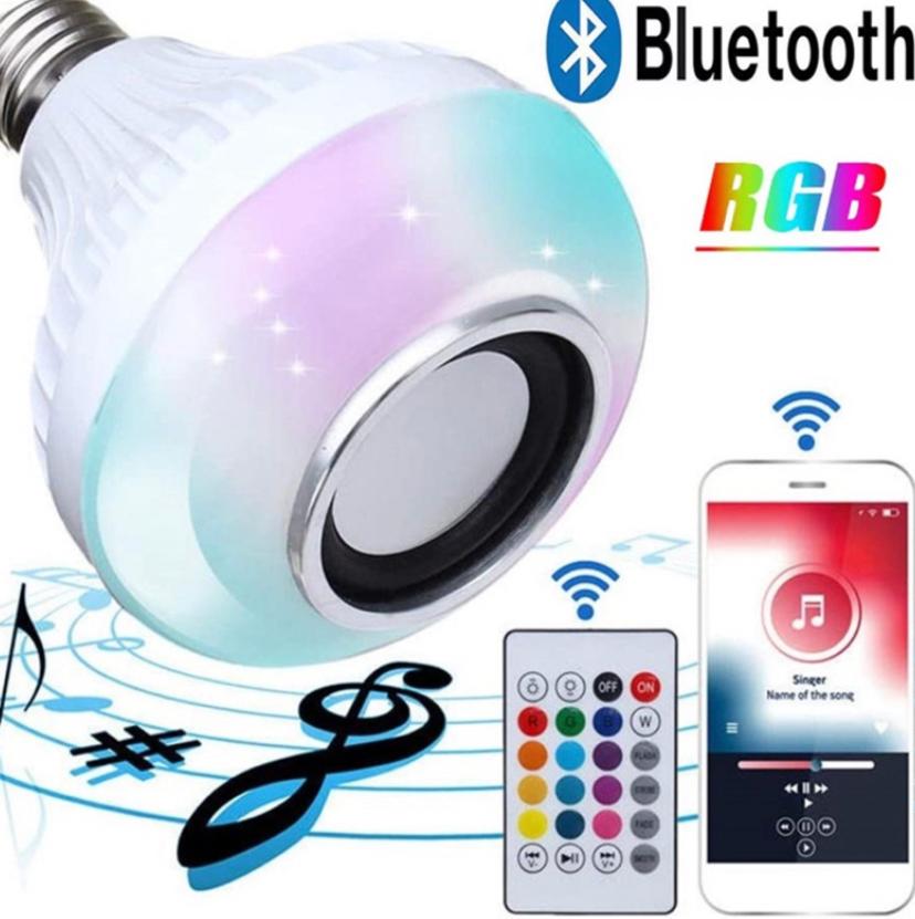 Bombillo Parlante 12w Bluetooth Luces Led Rgb + Control
